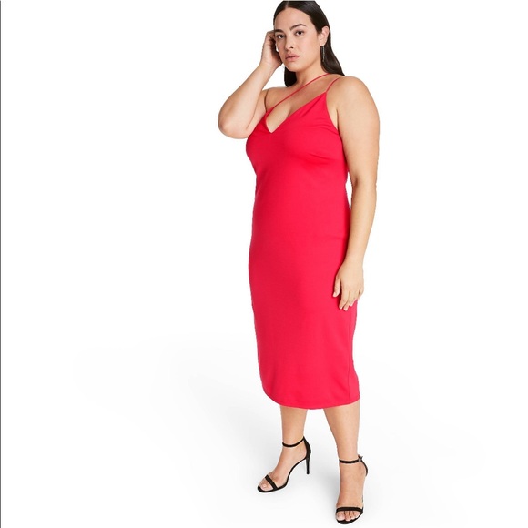 NWT Cushnie x Target Red Asymmetrical Dress XL,1X - Picture 2 of 10